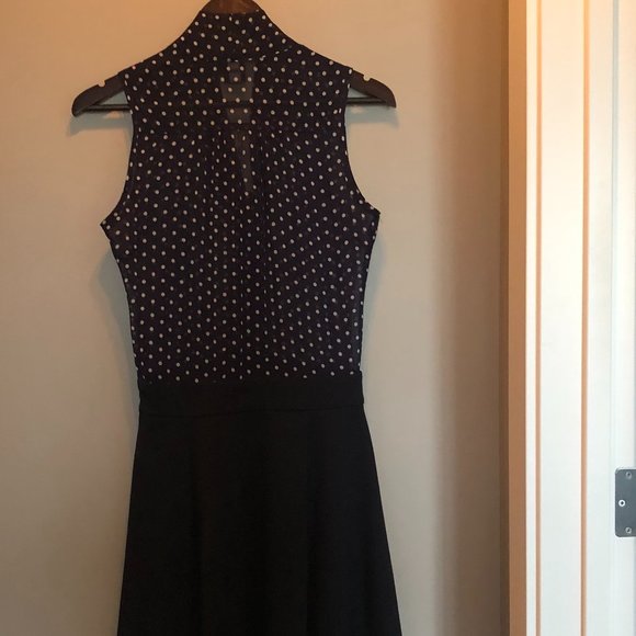 Navy Polka Dot Dress - Picture 2 of 3
